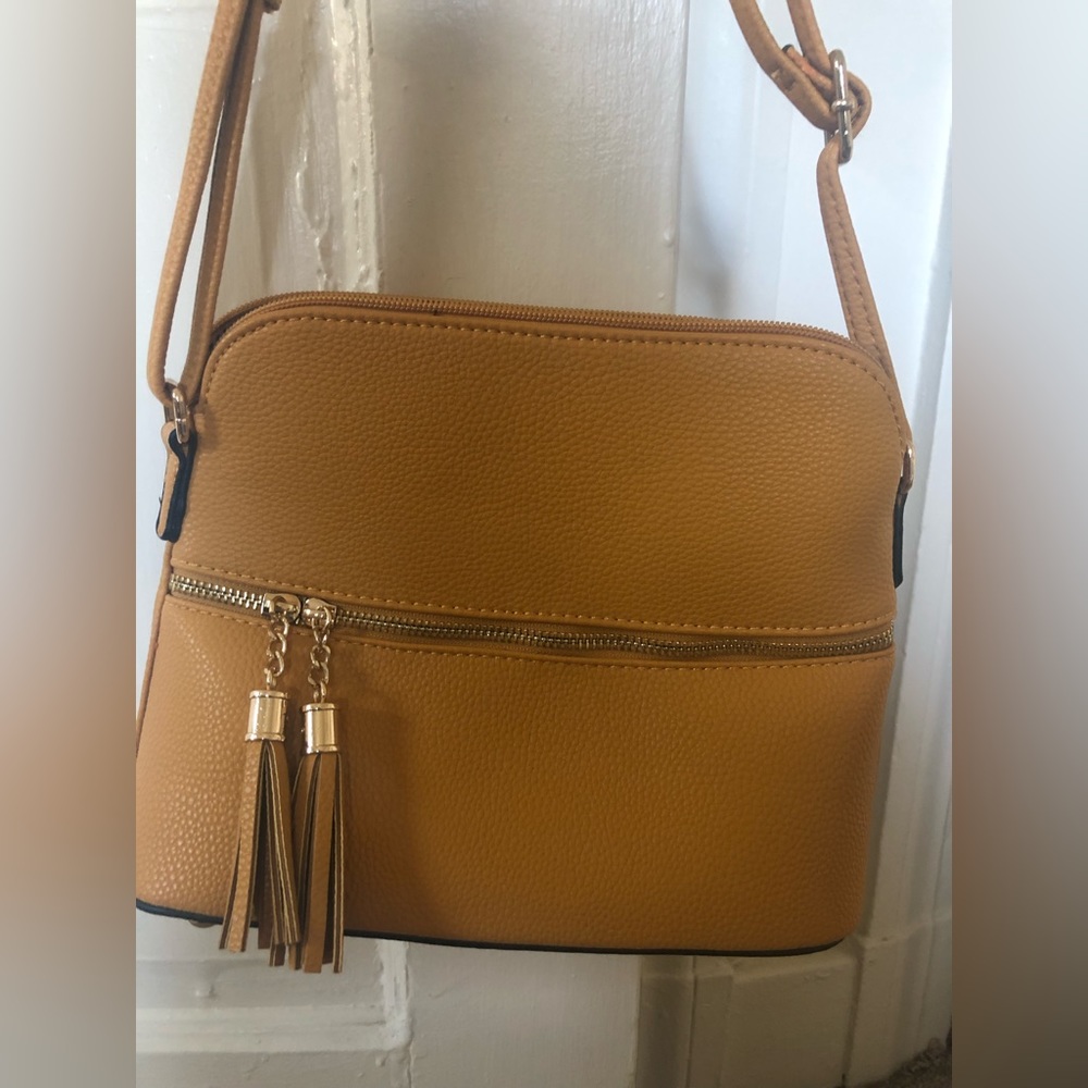 Mustard yellow leather purse